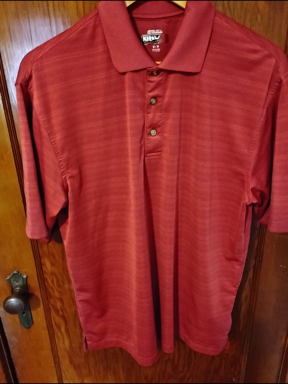 Kirkland Signature Men's Burgundy Red Polo Shirt